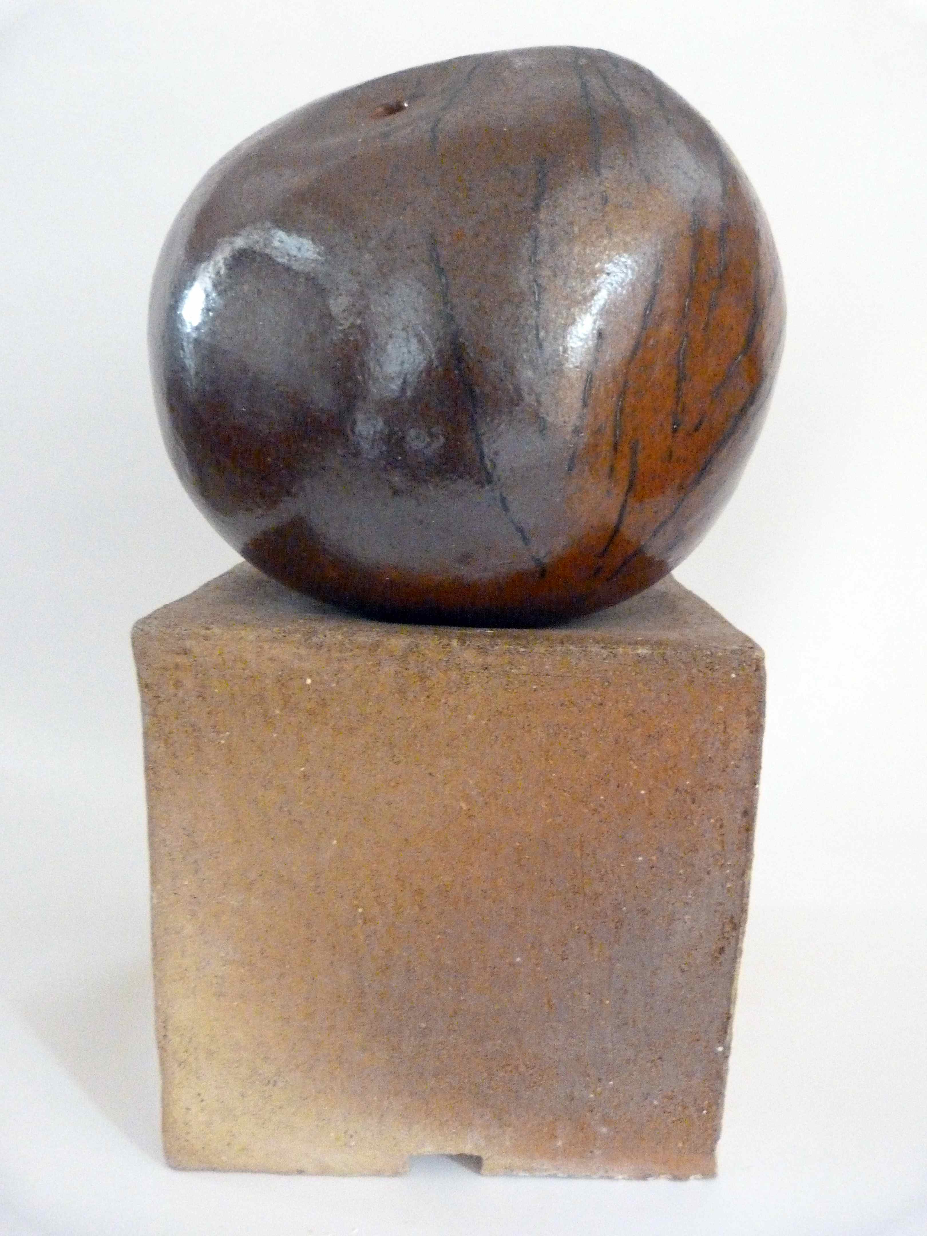 Clay boulder, plinth, handmade ceramics, pottery
