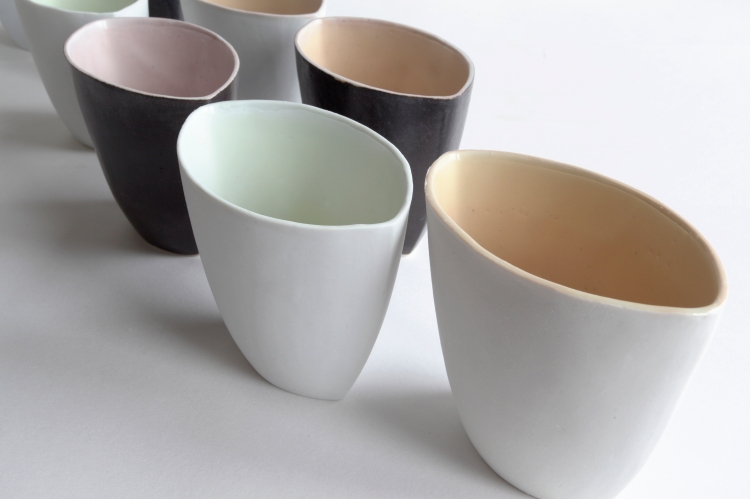 contemporary ceramics, ceramics sheffield, colour block ceramics, ceramic vases,